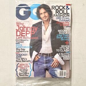 GQ Magazine August 2003 Johnny Depp Cover Factory Sealed Original Plastic
